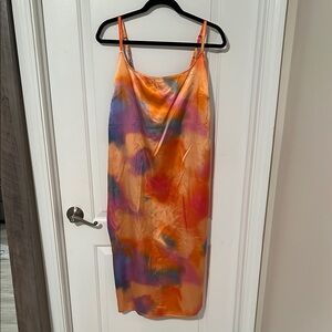Wild Fable Orange and Purple Slip Dress
